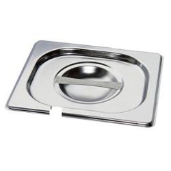 Coperchio GN 1/6 in acciaio inox - con spacco mestolo - 162x176mm