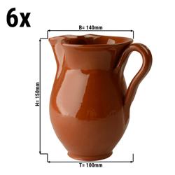(6 pcs) CLASSICO - Tapas Terracotta Jug - 500ml - Brown