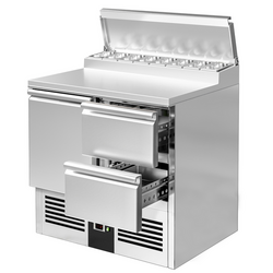 Mini voorbereidingstafel PREMIUM - 900mm - 1 deur & 2 laden - voor 5x GN 1/6