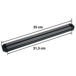 Porte-couteaux magnétique - 2 rails magnétiques - Plastique - L:350mm