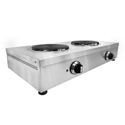 Plită profesională electrică - 5,2 kW - 2 plite rotunde - 770x400x170 mm - aparat de banc/pentru masă