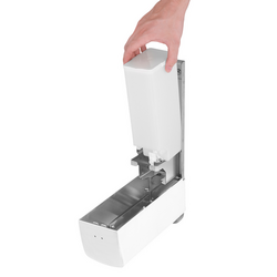 AIR-WOLF | Zeep & desinfectie dispenser met drukknop - 1200ml - Roestvrij staal - Wit