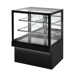 Kühl- & Kuchenvitrine TORONTO - 1300mm - schwarze Front - mit 3 Ablagen