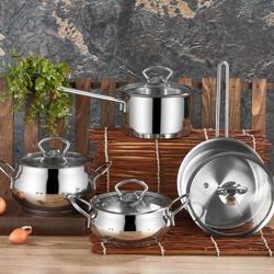 Mini casserole en acier inoxydable avec couvercle - Ø 140 mm - Hauteur : 80 mm - 1,20 litre       