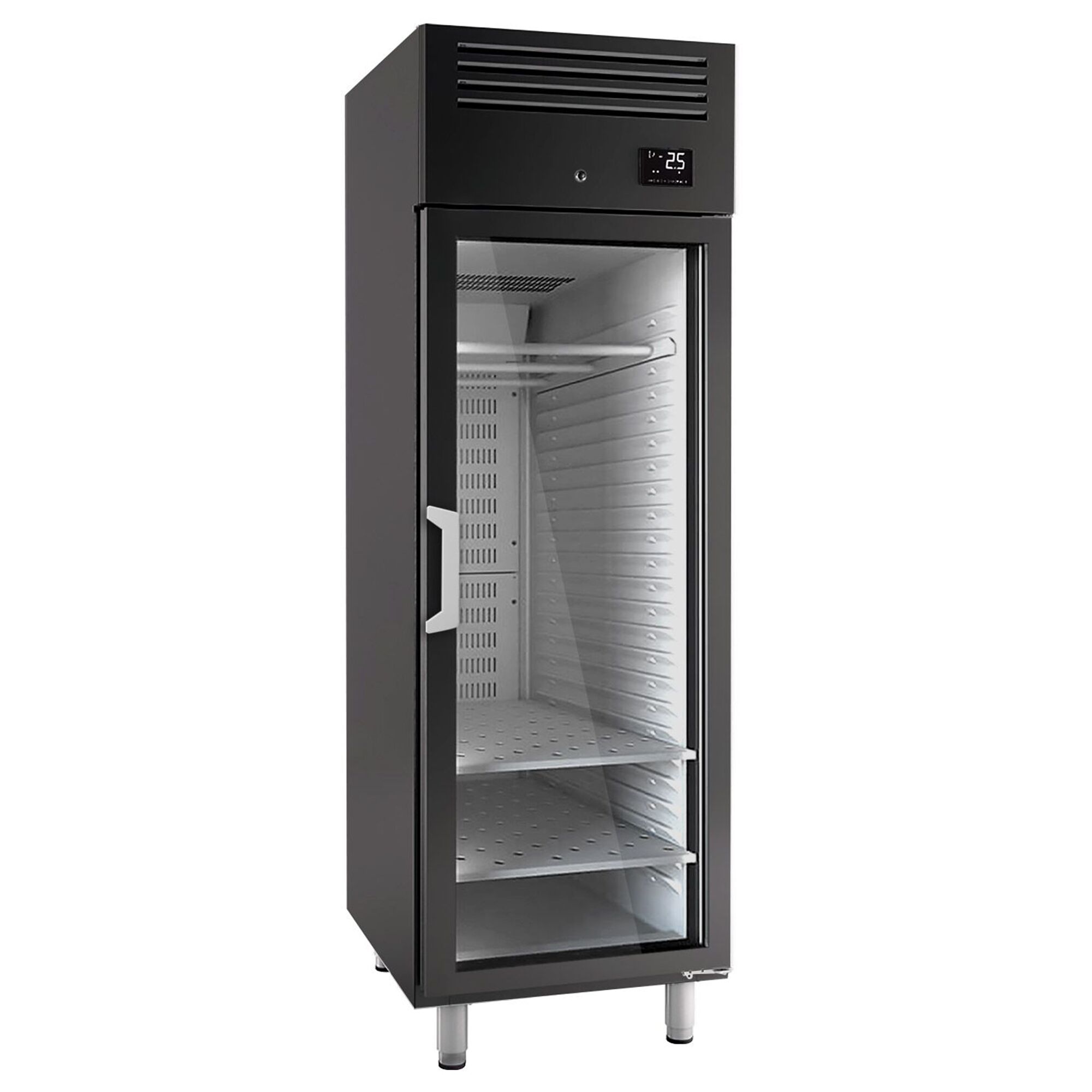Armoire de maturation de viande Dry Aging - 680 mm - avec 1 porte en verre - noir