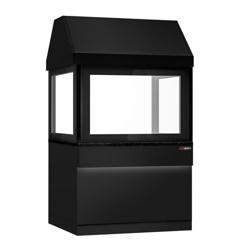 Neutraal element voor houtskool- & gasgrill TORONTO - 1100x900x2160mm - zwarte front - granieten werkblad - met LED‑verlichting - haubenausgang 240mm