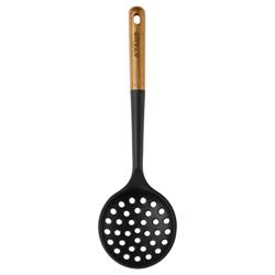 STAUB | Łyżka cedzakowa – 310 mm – silikon – czarna/drewniana
