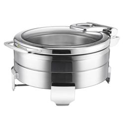 Scaldavivande in acciaio inox - 5,7 litri - rotondo - con coperchio in vetro Soft-Close