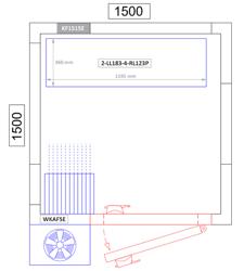 Aluminium/kunststof stelling - 1195x1800mm - Diepte: 360mm - met 4 schappen - Draagvermogen totaal: 600kg