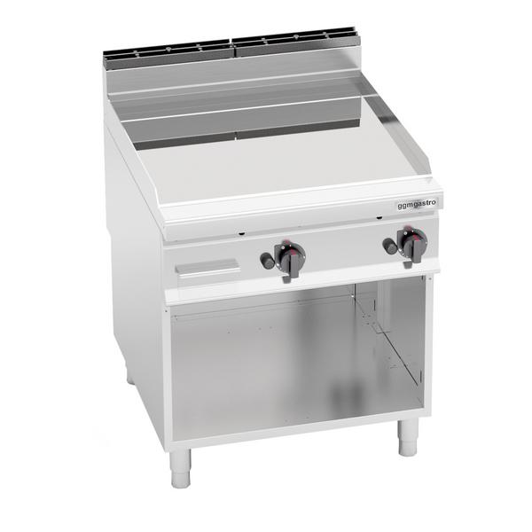 Gasbakplaat - 20kW - Glad - Bakoppervlak: 796x667mm - met open onderbouw