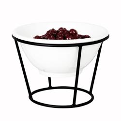 Soporte de buffet - Negro - redondo - incl. 1 cuenco de melamina - con 1 estante