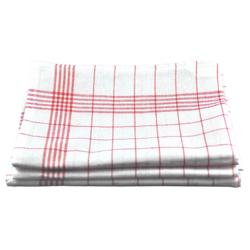 (10 unid) Panos de cozinha em Linho e algodão - lavável a 95°C - 50x70cm - Vermelho aos quadrados