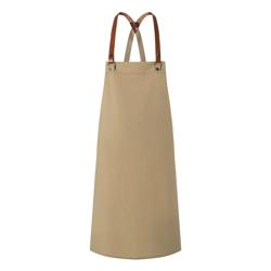 KARLOWSKY | Recycled Bib Apron Green Generation Cross-Back Leather Straps – Pebble Grey - 70x85 cm