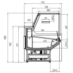 Kyl-/ köttdiskar - 1,58 m - 140 liter - svart