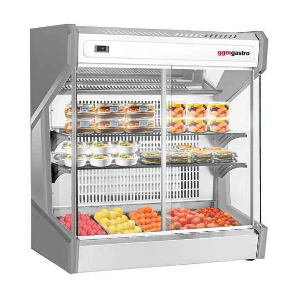 Vetrina refrigerata da banco - per 5x GN 1/3 - 220l - 1003mm - 2 porte scorrevoli in vetro - con 2 ripiani - LED interni; schienale a specchio