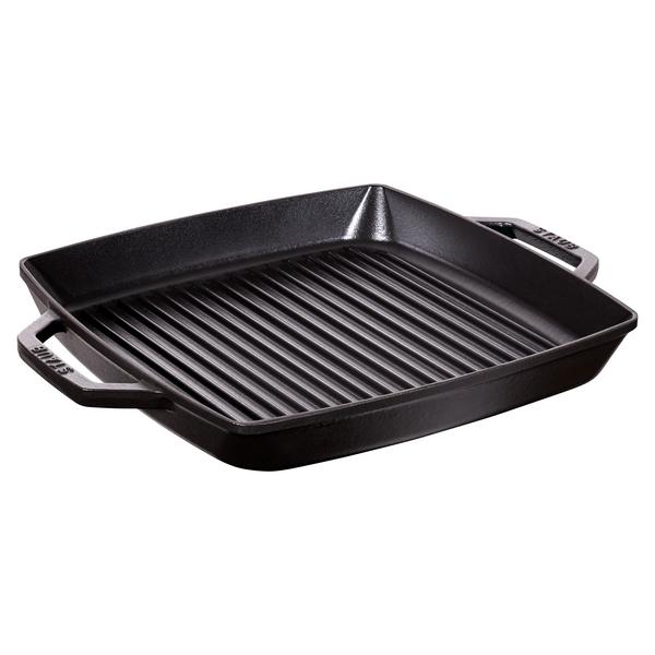 STAUB | Pure Grill Square Cast Iron Grill Pan – 33x33 cm - Black - Uncoated Interior