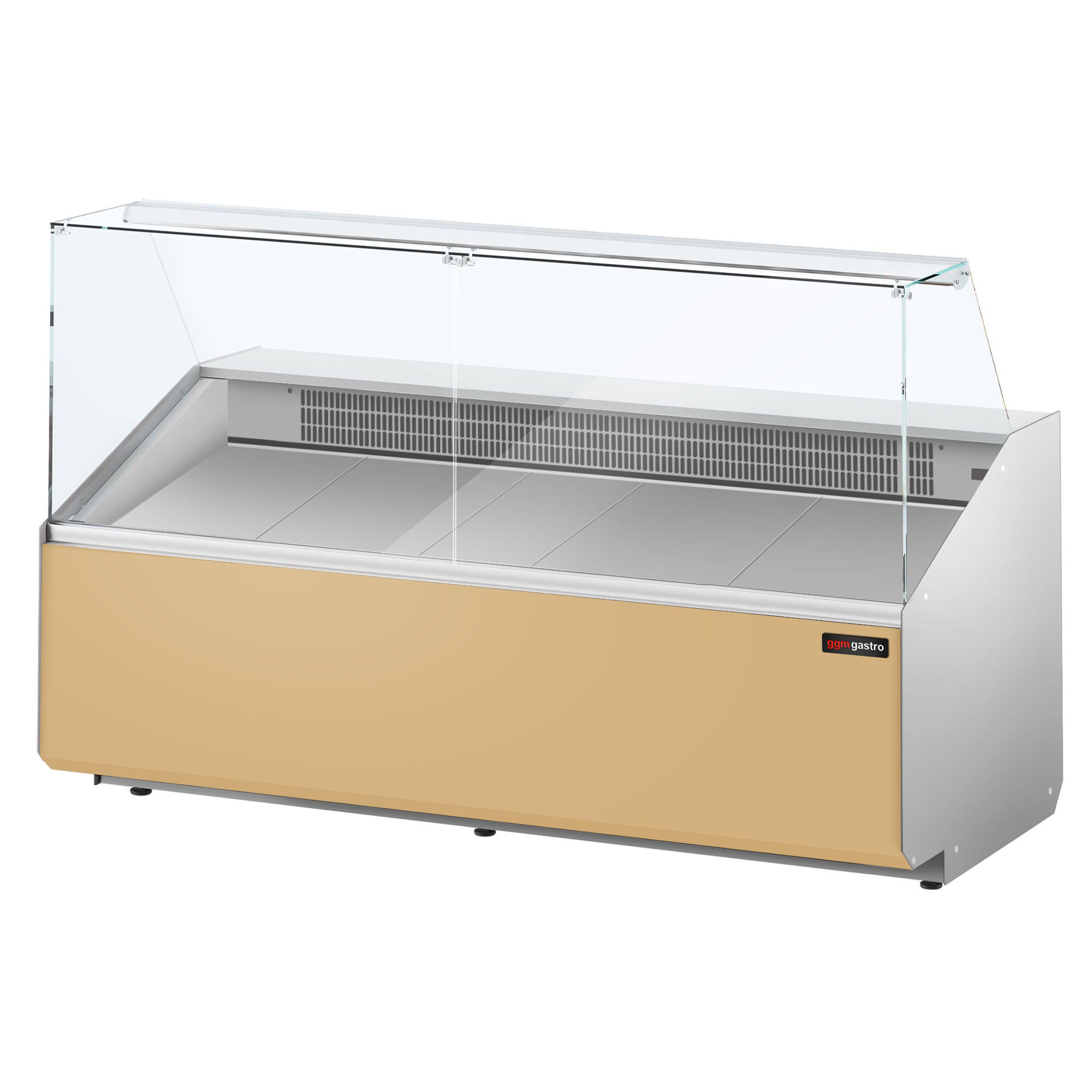 Comptoir vitrine réfrigérée - 2506x979mm - +2/+6°C - 512L - Façade beige - 4 portes