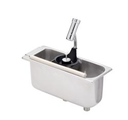 Lavador de colher de gelado com duche para porcionador com sistema automático de corte de água integrado com válvula antirretorno integrada & regulador de jato de água integr. - 269x110x115mm