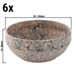 (6 szt.) Miseczka okrągła - CONFETTI - Steinzeug - rund - Ø 140mm - Różowy