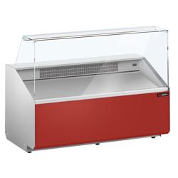 Serve Over Counter - 1568x979mm - capacity 324 litres - front panel red - with 2 doors - panoramic glass