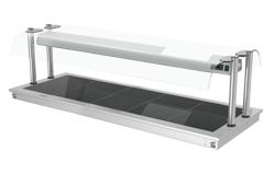 Inbouw warmhoudplaat RVS - 1785mm - 5x GN 1/1 - 2,25 kW - met glazen oppervlak - met glazen hoestscherm