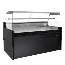 Serve Over Counter - 1880x975mm - black front - with sliding rear windows - marble worktop - capacity 175 litres