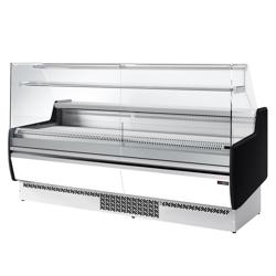 Serve Over Counter - 1935mm - with 1 shelf - front panel white - glass front and sides - capacity 213 litres