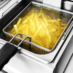 Induktions-Doppelfritteuse - 8+8 Liter - 7 kW - Ablasshahn