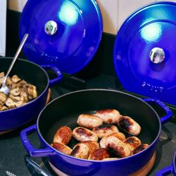 STAUB | BRAISERS - Sauteerpan met Chistera Drop Structure - 280mm - Gietijzer - Donkerblauw