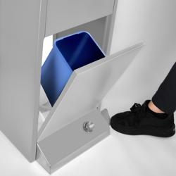 Handwasbak | Wasstation - Roestvrij staal - met voetbediening, papier- & zeepdispenser