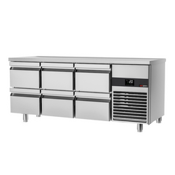 Koelwerkbank PREMIUM - 1865x700mm - met 6 laden