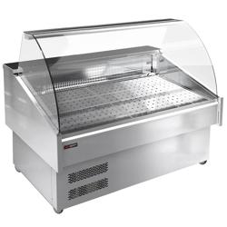 Fish Display Counter / Fish Serve Over Counter - 1250mm - curved front glass - double-glazed glass - LED lighting