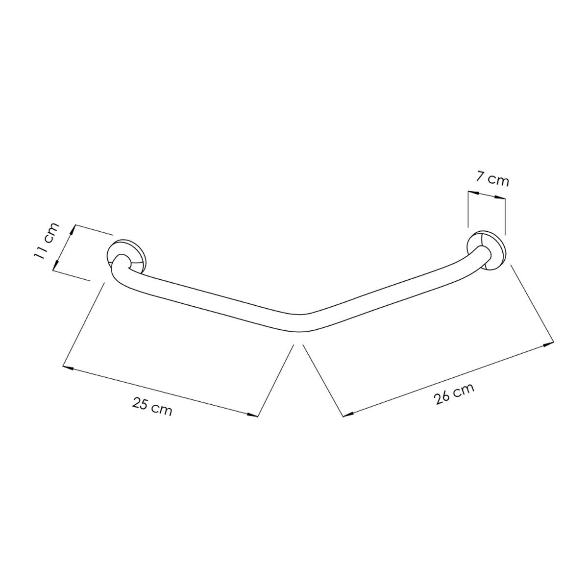 Barre d’appui - Acier inoxydable - Longueur: 260mm