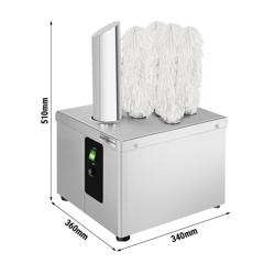 Mașină de lustruit pahare PROFESIONALĂ - 1,49 kW - cu suflantă de aer cald și 5 perii rotative