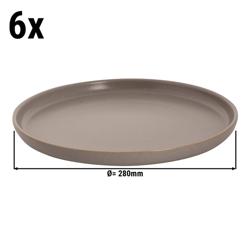 (6 szt.) SANDY LOAM - Talerz płytki - Steinzeug - Ø 280mm - Szary