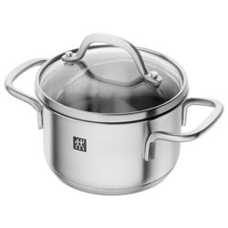 ZWILLING | Professional Stainless Steel Roasting Pot – glass lid with silicone seal - ideal for small frying & braising - induction-ready