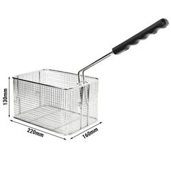 Cestello per friggitrice - 160x220x130mm - acciaio inox | manico in plastica ergonomico - compatibile con EFK4 & EFK4+4