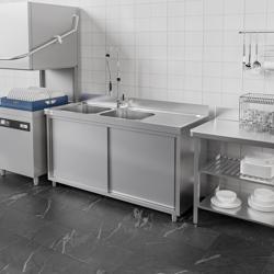 Meuble plonge PREMIUM - 2000x600mm - avec 2 bacs
