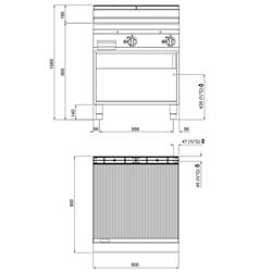 Plynová grilovací deska - 20 kW - Drážkovaná
