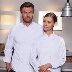 KARLOWSKY | Basic Double-Breasted Chef Jacket with Press Studs – White - Size XS