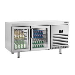 Bakkerij koelwerkbank PREMIUM PLUS - 1618x800mm - 400 liter - met 4 glazen deur(en) - dubbel glas