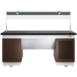 Banco per Buffet freddo DUBLIN - 2000mm - con piastra di raffreddamento e rotelle