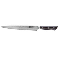 ZWILLING | Tanrei Meat Carving & Slicing Knife – Plain Edge - Damascus 101-Layer - Brown Micarta Handle