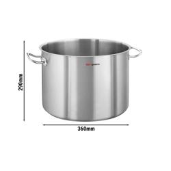 Fazék - Rozsdamentes acél - 22,1 liter - Ø 320 mm - Magasság: 275 mm - felszereltség: Szendvicstalp, indukciós kompatibilis