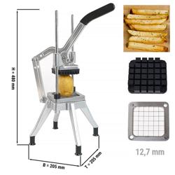Pommes frites-skärare – manuell - Skärstorlek: 12,7 mm - Rostfritt stål