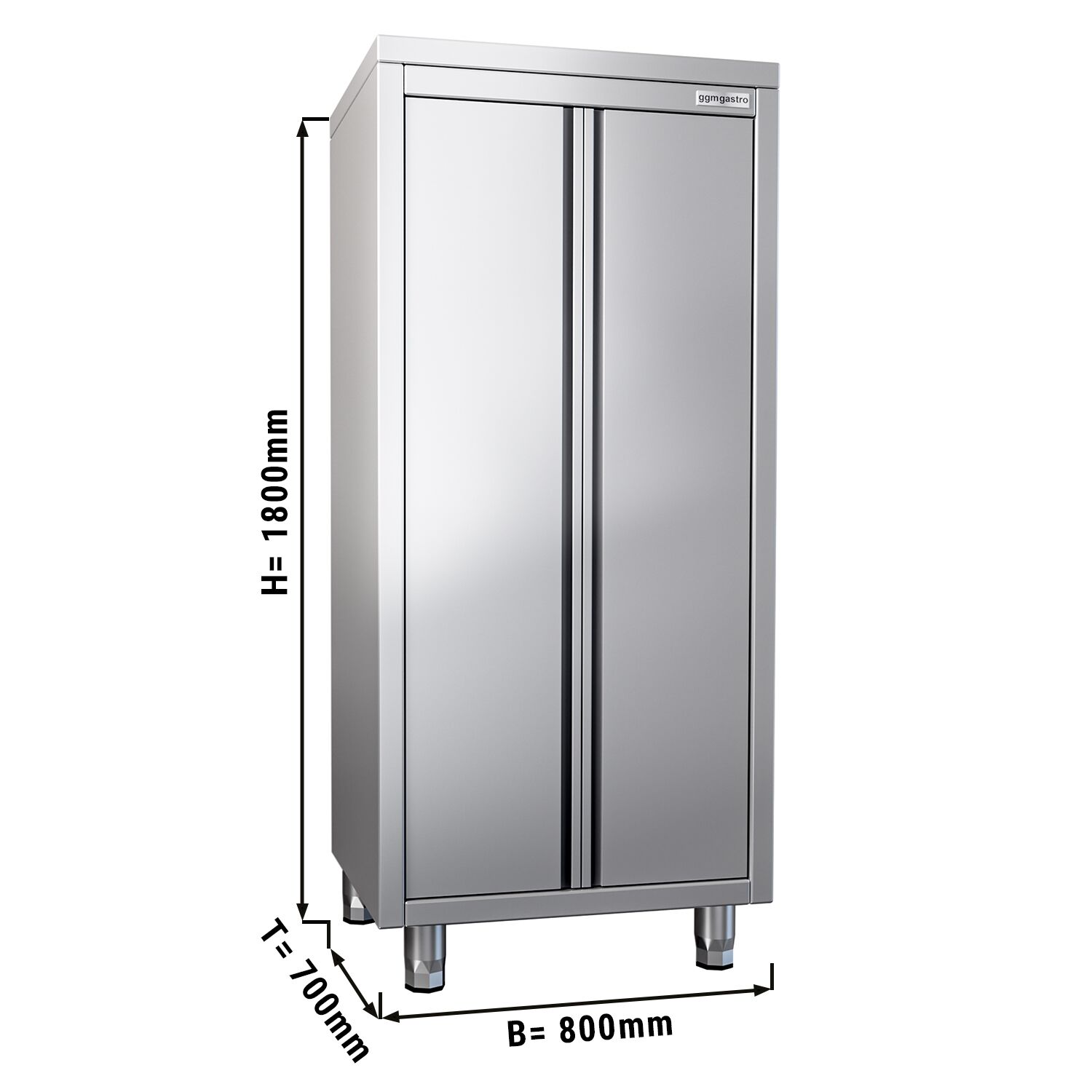 Geschirrschrank PREMIUM - 800x700mm - 2 Flügeltüren - Höhe: 1800mm
