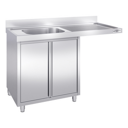 Chiuvetă 1,4m - 1 cuvă în partea stângă L 60 x B 50 x T 30 cm