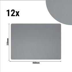 (12 stuks) Placemat kunstleer James - 33x46cm - Grafiet