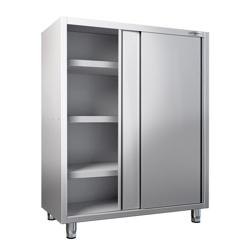 Armadio per stoviglie in acciaio inox PREMIUM - 1600x700mm - 2 porte scorrevoli - Altezza: 1800mm