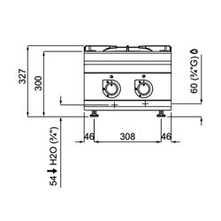 Gazlı ocak - 2 brülörlü - 20 kW - yüksek performanslı model